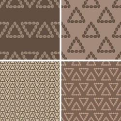 Triangular coffee seamless patterns set vector