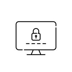 computer monitor lock and password pixel perfect vector image