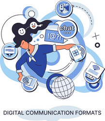 digital communication formats metaphor content vector image