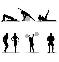 Fitness Silhouettes Vector Image