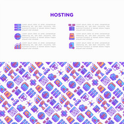 hosting concept with thin line icons vps vector image