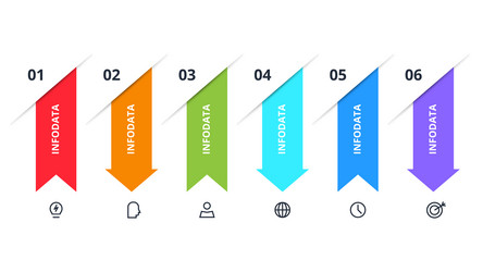 workflow concept for infographic with 6 steps vector image