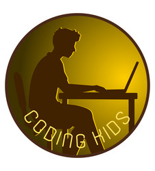 coding kids programming training logo vector image