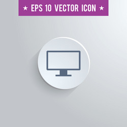 computer screen symbol icon on gray background vector image