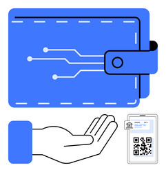 digital wallet with nfc payment concept featuring vector image