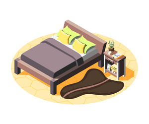 Loft interior isometric set Royalty Free Vector Image
