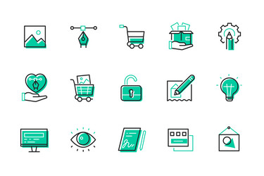 web development - modern colorful line design vector image