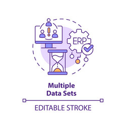 2d multiple data sets line icon concept vector image