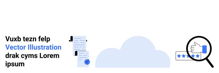cloud storage with document analysis and rating vector image