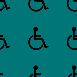 Disabled web icon flat design seamless pattern vector