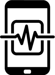 Mobile medical supervision icon flat design vector