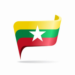 Myanmar Flag Pointer Map vector image