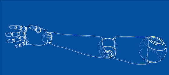 robot hand outline rendering of 3d vector image