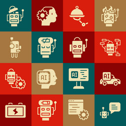 set bot autonomous smart car robot waiter vector image