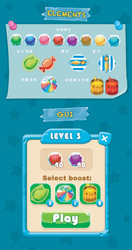 complete set of level button game ui pop-up icon vector image