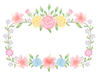 floral frame template decoration Vector Image
