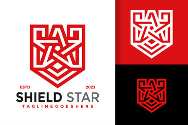 Shield star logo icon Royalty Free Vector Image