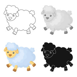 toy sheep icon in cartoon style isolated on white vector