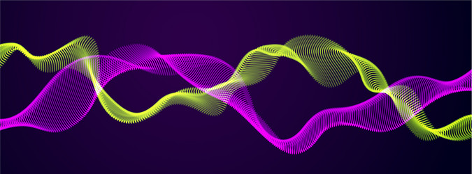 3d particles mesh array mutual sound wave flowing vector image