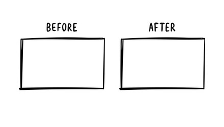 before and after screen rectangle frames vector image