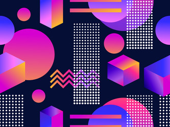 Futuristic seamless pattern with geometric shapes vector