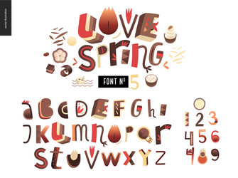 Playful Spring Alphabet Set vector image