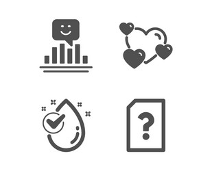 Smile heart and water drop icons unknown file vector