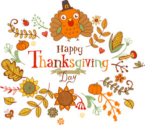 Thanksgiving Holiday Card Vector Image