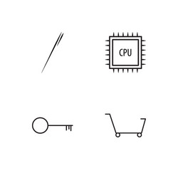 business simple outlined icons set vector