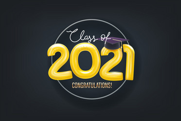 class 2021 card with circle frame vector image