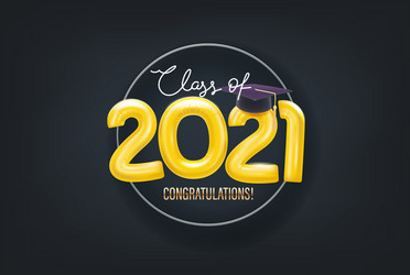 class 2021 card with circle frame vector