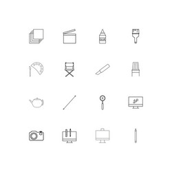 Creative process and design simple linear icons vector