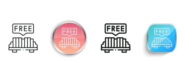 free icon thin linear regular and button style vector image