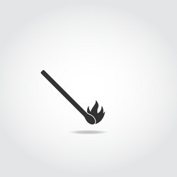 Burning match stick with fire flame Royalty Free Vector
