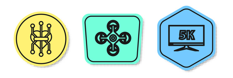 set line processor drone and monitor display vector image