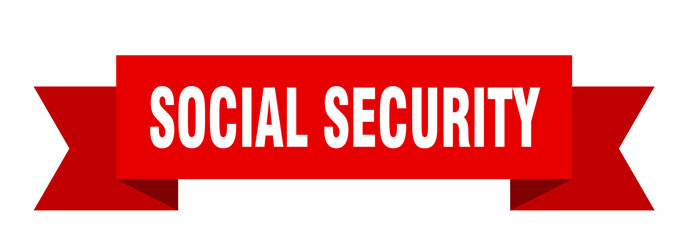 Social security ribbon isolated vector