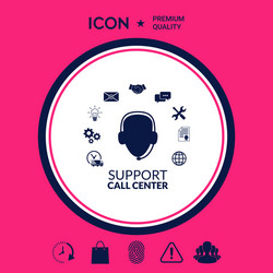 Technical support operator flat icon vector