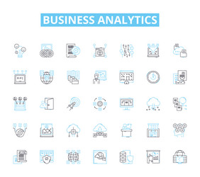 business analytics linear icons set data-driven vector image