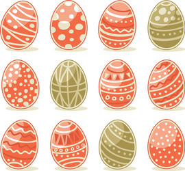 Colorful Easter Eggs Set Vector Image