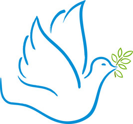 peace dove flying soft color and modulate lines vector