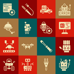 set broken robot mechanical hand software vector image