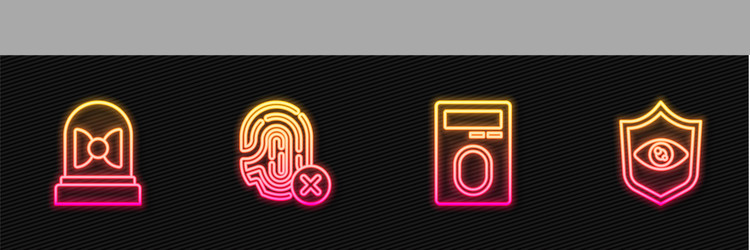 set line fingerprint with lock motion sensor vector image