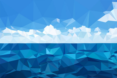 view of the ocean and clouds triangulation mosaic vector image