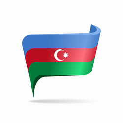 Azerbaijani flag map pointer layout vector