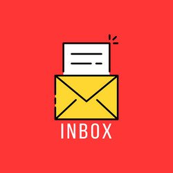 cartoon email inbox with yellow envelope vector