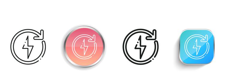 electricity icon thin linear regular and button vector image