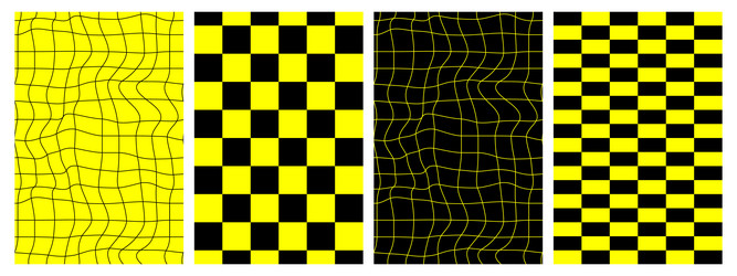 groovy checkered patterns vector image