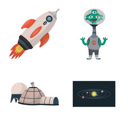 isolated object space and galaxy icon set vector image