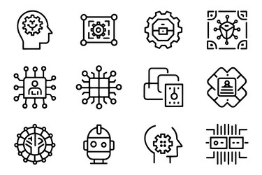 machine learning digital ai technology related vector image