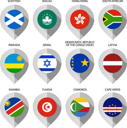 marker from paper with flag for map - set tenth vector image